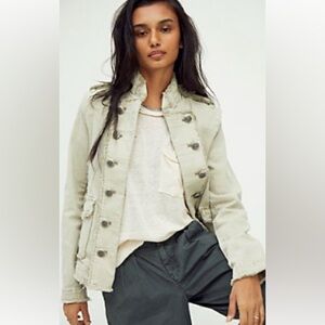 Free People Last Dance Denim Blazer, Gray, Small